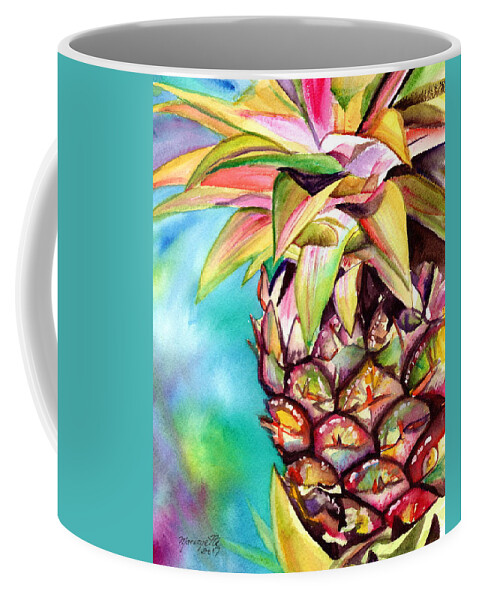 Pineapple Watercolors Coffee Mug featuring the painting Delightful Pineapple by Marionette Taboniar