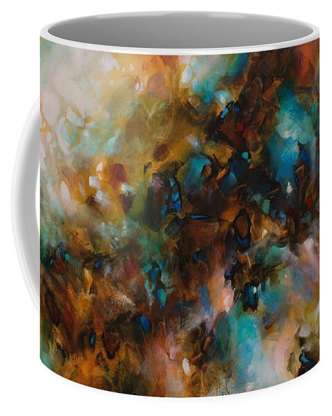 Abstract Coffee Mug featuring the painting 'Deniable Space' by Michael Lang