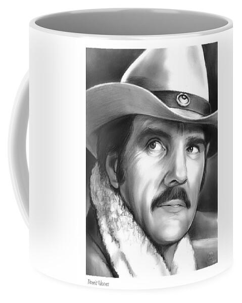 Dennis Weaver Coffee Mug featuring the drawing Dennis Weaver by Greg Joens