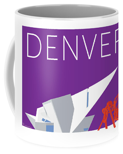 Denver Coffee Mug featuring the digital art DENVER Art Museum/Purple by Sam Brennan