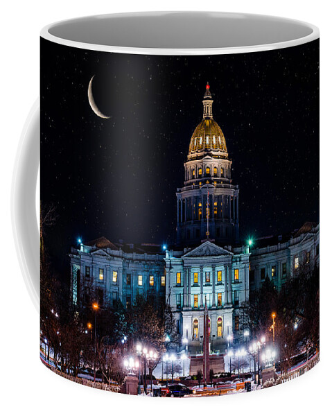 Denver Coffee Mug featuring the photograph Denver Capital Nights by Darren White