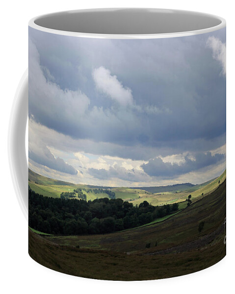Kinder Reservoir Derbyshire English Countryside Landscape Peak District Coffee Mug featuring the photograph Derbyshire landscape Peak District by Julia Gavin
