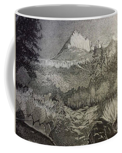 Pen And Ink Coffee Mug featuring the drawing Desert Beauty by Betsy Carlson Cross