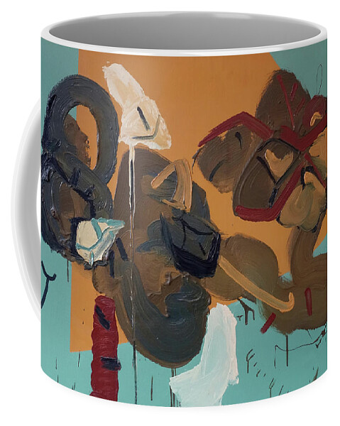 Abstract Coffee Mug featuring the painting Desert Flower by Peregrine Roskilly