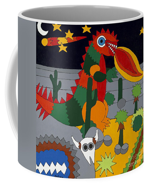 Desert Coffee Mug featuring the painting Desert Night by Rojax Art