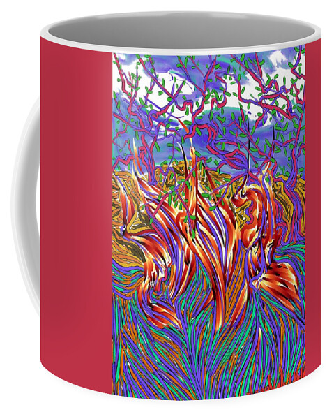 Landscape Coffee Mug featuring the digital art Desert Wildfire by Angela Weddle