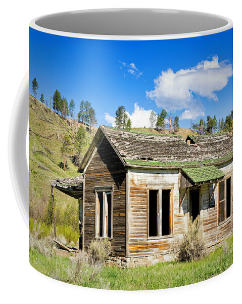 Shed Coffee Mug featuring the photograph Deserted Colorado Cabin by Timothy Hacker