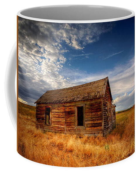 Wyoming Coffee Mug featuring the photograph Deserted near Spotted horse by Rikk Flohr