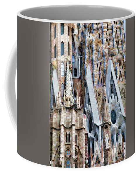 La Sagrada Familia Coffee Mug featuring the photograph Details La Sagrada Familia Color by Chuck Kuhn