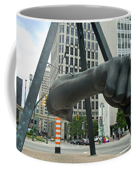 Detroit Coffee Mug featuring the photograph Detroit Fist 3 by Steven Dunn