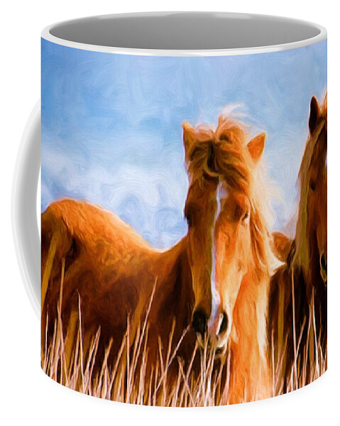 Deuces Wild Coffee Mug featuring the painting Deuces Wild by Steven Richardson
