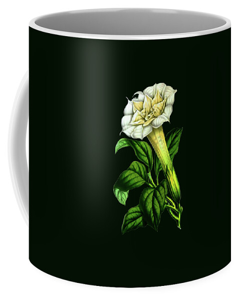 Botanical Coffee Mug featuring the digital art Devil trumpet Datura Fastuosa by Tom Prendergast