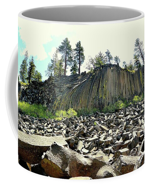Basaltic Columns Coffee Mug featuring the photograph Devils Postpile Wide by Joe Lach