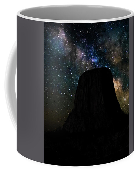 Devils Tower Coffee Mug featuring the photograph Devils Tower and Milky Way by Scott Read