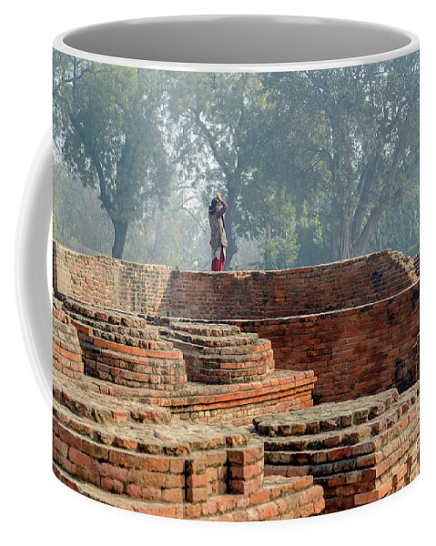 India Coffee Mug featuring the photograph Dharma Chakra Jinavihara 02 by Werner Padarin