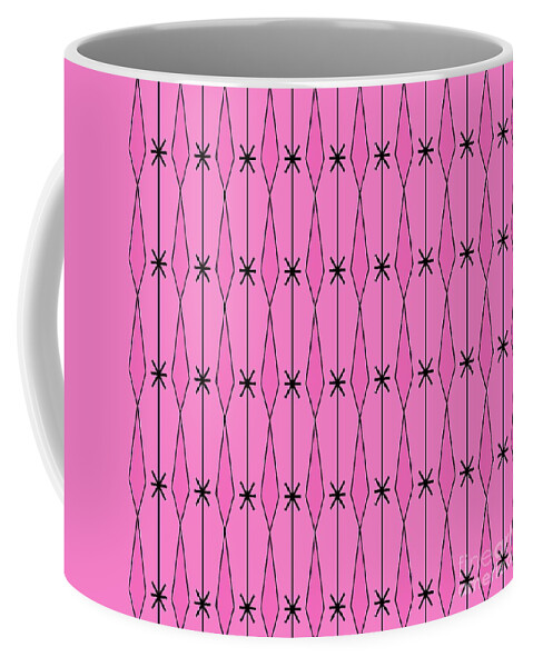 Mid Century Modern Coffee Mug featuring the digital art Diamonds in Pink by Donna Mibus