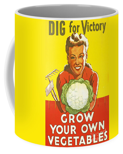 Home Front Coffee Mug featuring the painting Dig for Victory by English School
