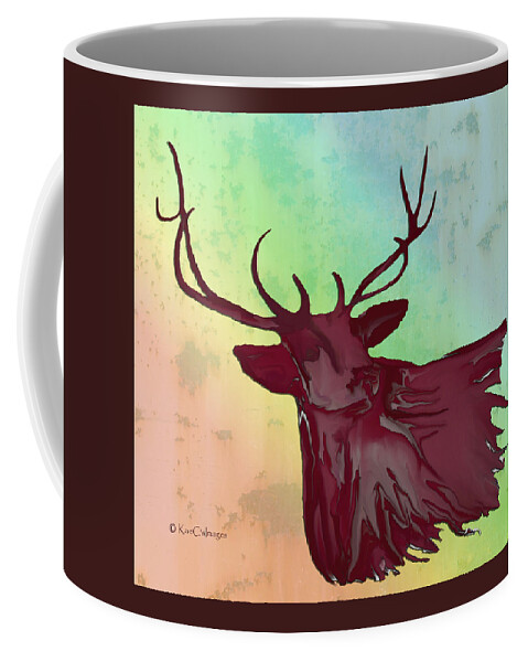 Digital Art Coffee Mug featuring the digital art Montana Elk #1 by Kae Cheatham