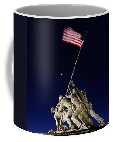 Metro Coffee Mug featuring the photograph Digital Liquid - Iwo Jima Memorial at Dusk by Metro DC Photography