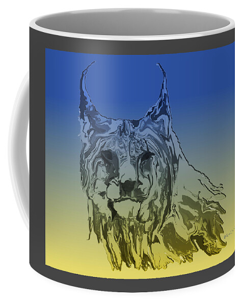 Lynx Coffee Mug featuring the digital art Montana Lynx 2 by Kae Cheatham