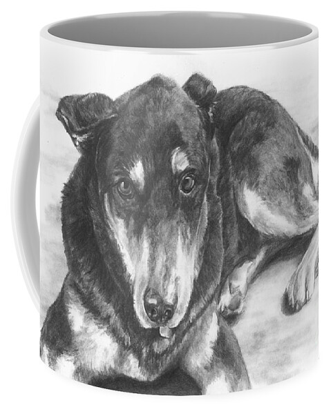 Dog Coffee Mug featuring the drawing Dillon by Meagan Visser