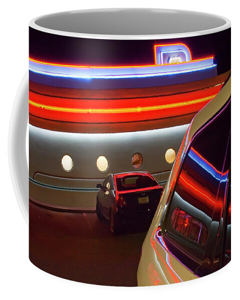 Night Coffee Mug featuring the photograph Diner 66 by Micah Offman