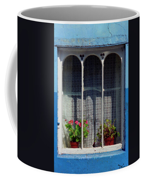 Blue Coffee Mug featuring the photograph Dingle Window by Peggy Dietz