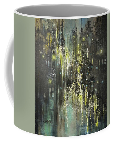 Abstract; Abstract Expressionist; Contemporary Art; Tom Shropshire Painting; Shades Of Blue; Modern Art; New York City; Nyc; Lou Reed Song Dirty Boulevard Coffee Mug featuring the painting Dirty Boulevard by Tom Shropshire