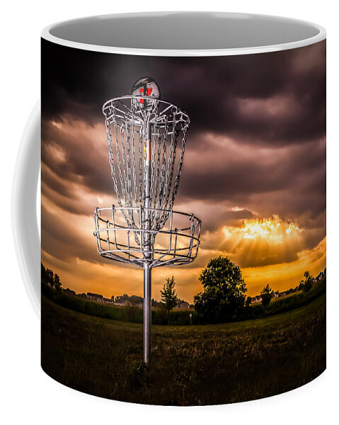 Disc Golf Basket Coffee Mug featuring the photograph Disc Golf Anyone? by Ron Pate