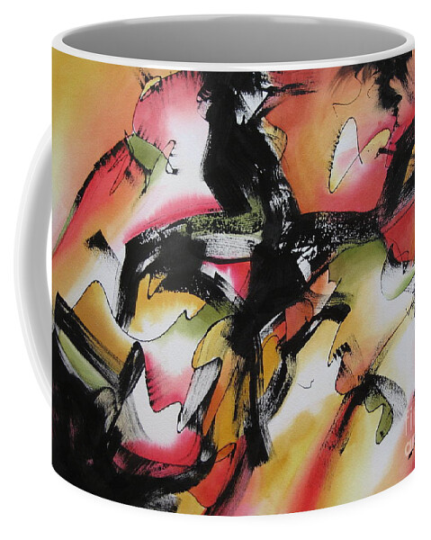 Abstract Contemporary Coffee Mug featuring the painting Discovery by Deborah Ronglien