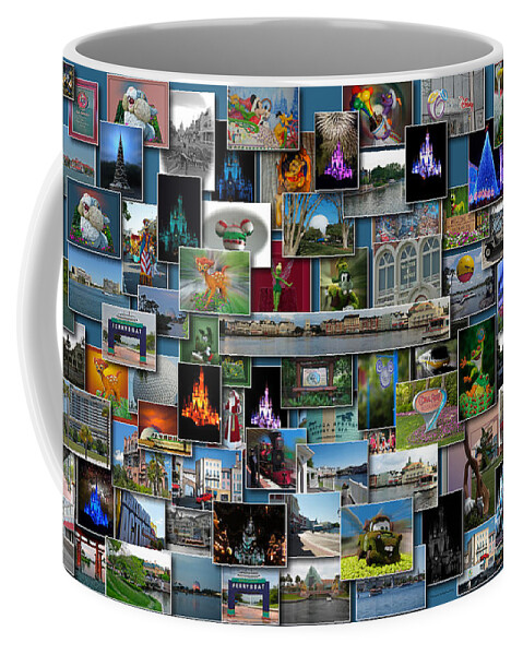 Rectangle Coffee Mug featuring the photograph Disney World Collage Rectangle PM by Thomas Woolworth