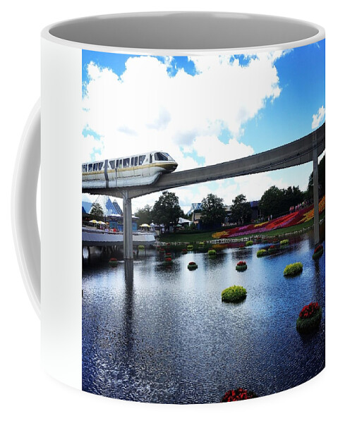 Pond Coffee Mug featuring the photograph Disney World Monorail by Debra K Gallagher
