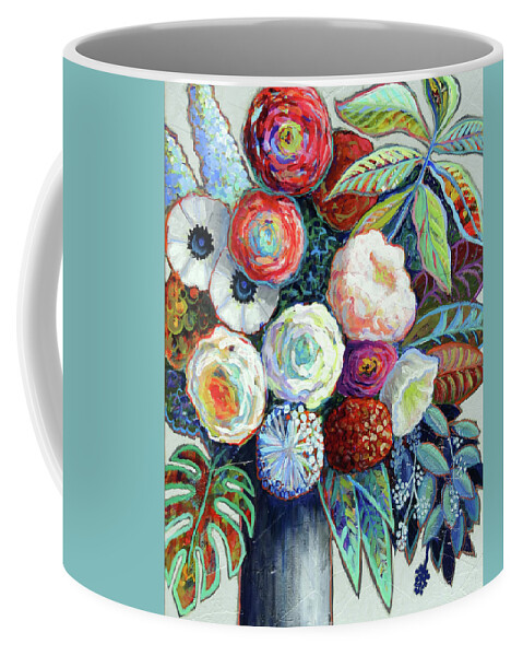 Contemporary Floral Coffee Mug featuring the painting Diversity by Ande Hall