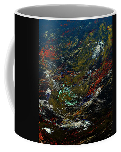 Fine Art Digital Art Coffee Mug featuring the digital art Diving The Reef Series - Sea Floor Abstract by David Lane