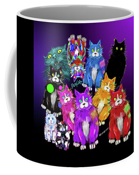 Cat Coffee Mug featuring the painting DizzyCats by DC Langer
