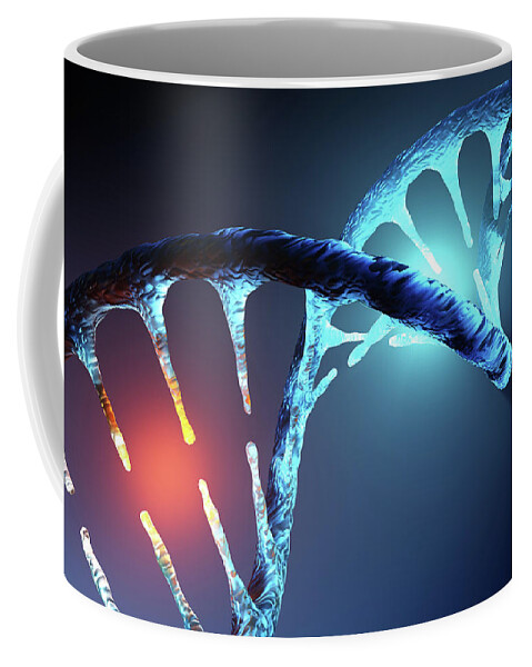 Dna Coffee Mug featuring the photograph DNA strand by Johan Swanepoel