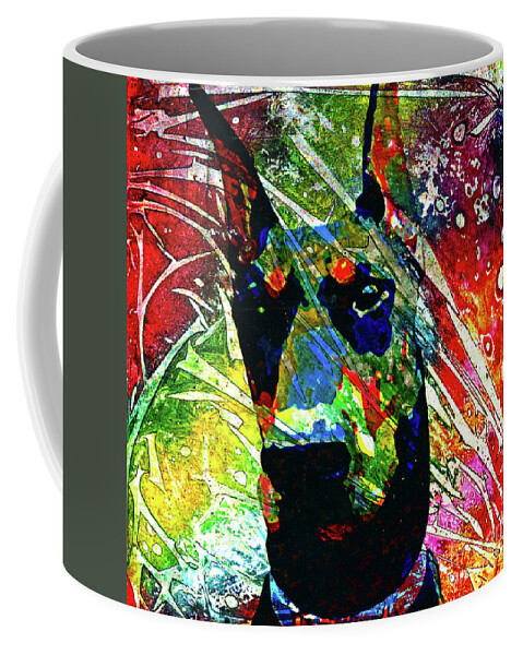 Dog Portrait Coffee Mug featuring the painting Doberman Custom Portrait by Alene Sirott-Cope