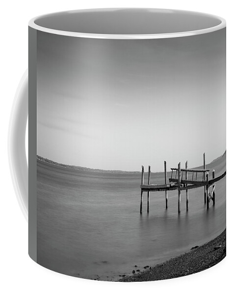 Dock Coffee Mug featuring the photograph Dock Portsmouth RI I BW by David Gordon