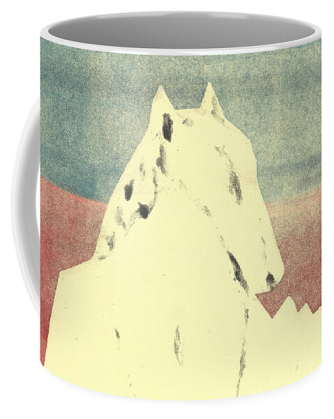 Dog Coffee Mug featuring the relief Dog at the beach 23 by Edgeworth Johnstone