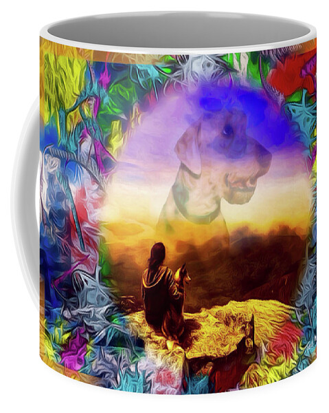 Dogs Coffee Mug featuring the painting Dog Heaven by Ted Azriel