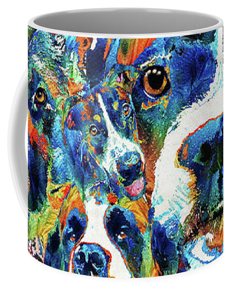 Dog Coffee Mug featuring the painting Dog Lovers Delight - Sharon Cummings by Sharon Cummings
