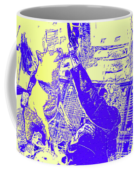Doge Jumps For Treat 6 Coffee Mug featuring the digital art Doge Jumps For Treat 6 by Chris Taggart