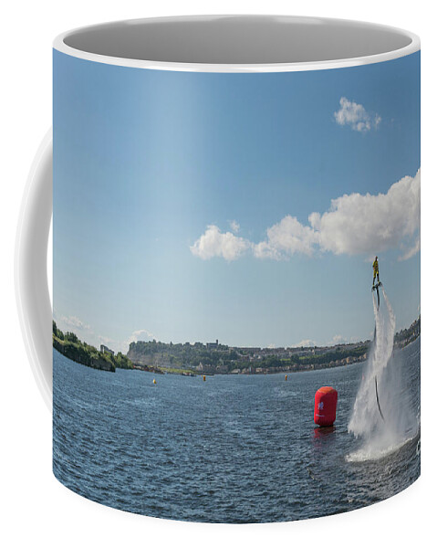 Hydroflight Flyboard Coffee Mug featuring the photograph Doing The Twist by Steve Purnell