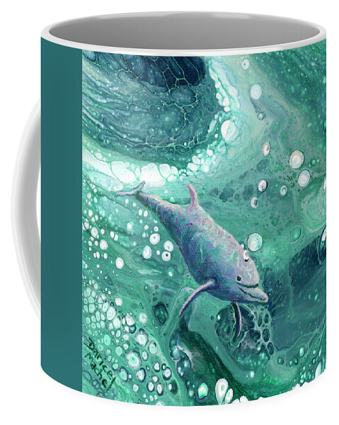 Animal Coffee Mug featuring the painting Dolphin Magic by Darice Machel McGuire