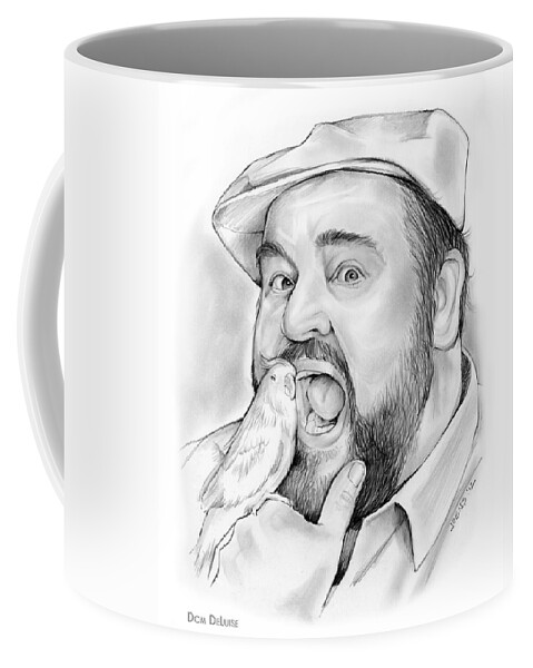 Dom Deluise Coffee Mug featuring the drawing Dom DeLuise by Greg Joens