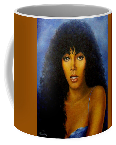 Donna Coffee Mug featuring the painting Donna Summers by Loxi Sibley