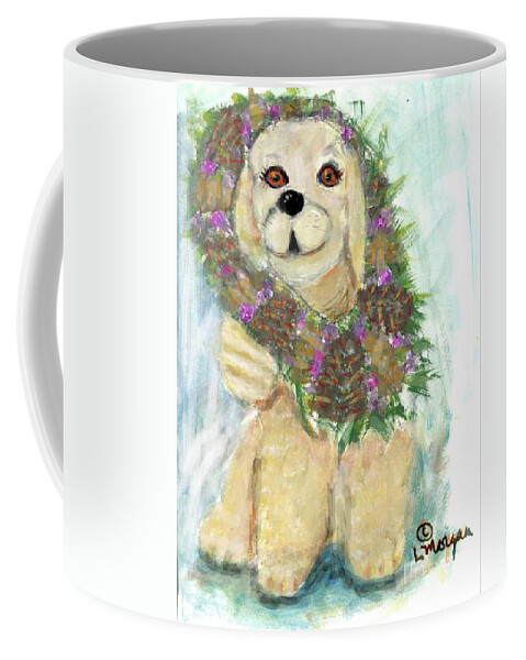 Dog Coffee Mug featuring the painting Donnelly Wears the Crown by Laurie Morgan