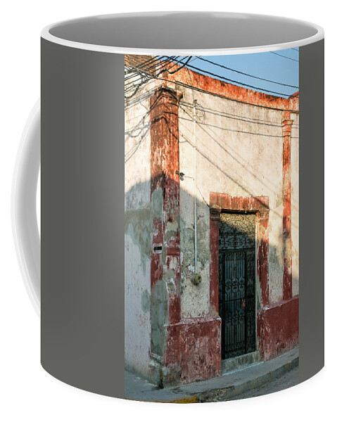 Door Coffee Mug featuring the photograph Door and Shadows by Jurgen Lorenzen