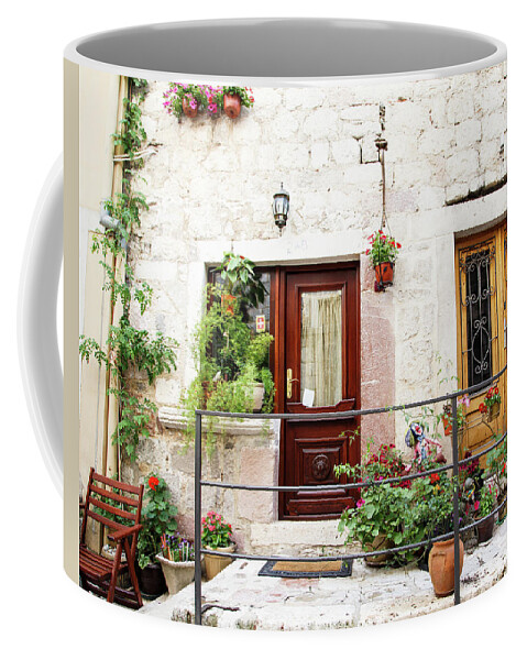 Kotor Coffee Mug featuring the photograph Doors on Kotor Porch by Darryl Brooks