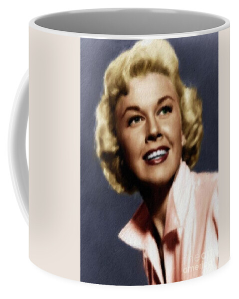 Doris Coffee Mug featuring the painting Doris Day, Actress by Esoterica Art Agency